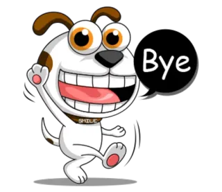 👋 Bye chien, saluant, adieu, dessin animé, amical telegram sticker