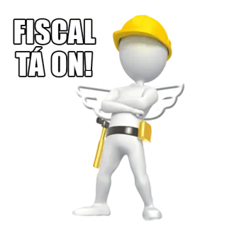 🥳 FISCAL TÁ ON! inspector, construcción, trabajador, casco, Brasil telegram sticker