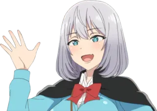 👋 dziewczyna anime, machająca, słodka, manga, kreskówka telegram sticker