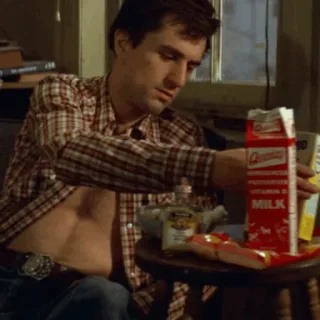 ➰ Travis Bickle Taxi Driver film, taxi, chauffeur, melk, Robert De Niro whatsapp sticker