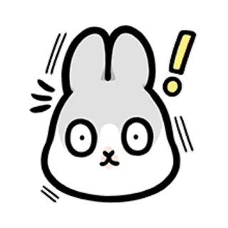 😋 兔子, 可爱, 动物, 震惊, 惊讶, 惊叹 telegram sticker