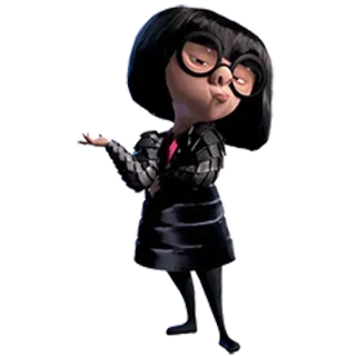 😒 Edna Mode The Incredibles disney, pixar, анимация, мода, дизайнер telegram sticker