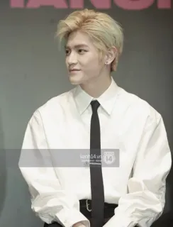 🕸 kenh14.vn person, man, portrait, blonde, tie, kpop telegram sticker