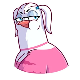 🐦 vogel, cartoon, sticker, dier, grappig, personage whatsapp sticker