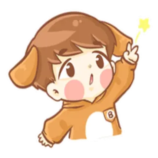 ✌️ desenho animado, fofo, cachorro, mágica, estrela, criança telegram sticker