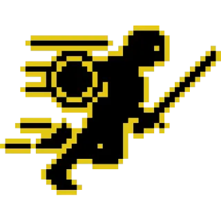 🏃 warrior, sword, shield, pixel art, fighter telegram sticker