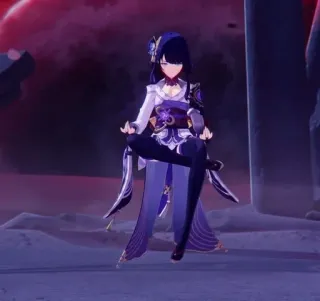 👾 Raiden Shogun Genshin Impact Personnage d'anime, Jeu vidéo, Art numérique, Personnage féminin, Violet, Fan art, Jeu gacha telegram sticker