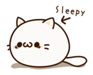 🐱 Sleepy сонный, кот, милый, каваий, ленивый telegram sticker