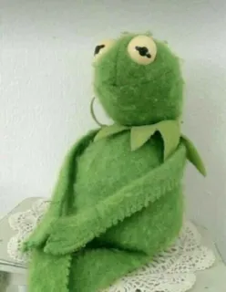 😌 Kermit the Frog marionetta, rana, Kermit, Muppet, verde telegram sticker
