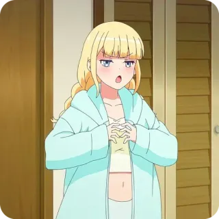 🙂 Anime, Fille, Blonde, Dessin animé whatsapp sticker