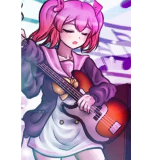 💜 Anime, Musique, Fille, Basse, Guitare, Cheveux roses telegram sticker