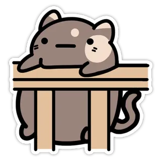 😐 gato, animal, fofo, desenho animado, adesivo telegram sticker