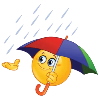🌧 emoji, weather, rain, umbrella, cartoon, happy, sticker whatsapp sticker