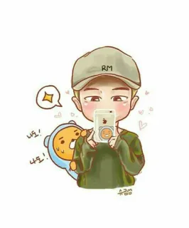 📱 나도! 나도! Kreskówka, Słodki, Postać, Selfie, Fanart telegram sticker