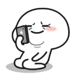 😝 adesivo, cartone animato, bianco, carino, personaggio, telefono telegram sticker