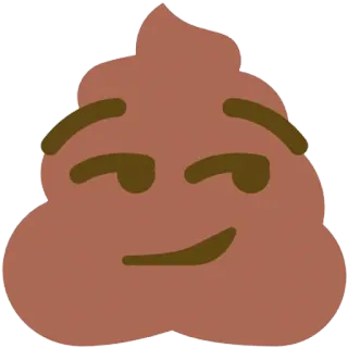 😏 poop, emoji, brown, smug, face telegram sticker