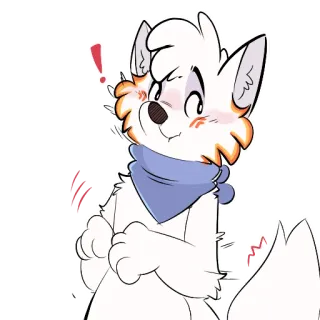 😯 animal, fox, cartoon, cute, sticker telegram sticker