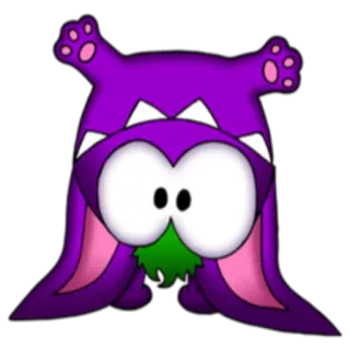 🙃 cartoon, monster, purple, eyes, cute, funny telegram sticker