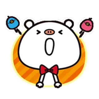 😵 cartone animato, animale, maiale, carino, papillon, adesivo, illustrazione telegram sticker