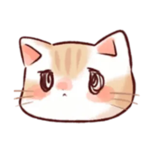 😶 кот, милый, стикер, грустный, животное, мультфильм whatsapp sticker