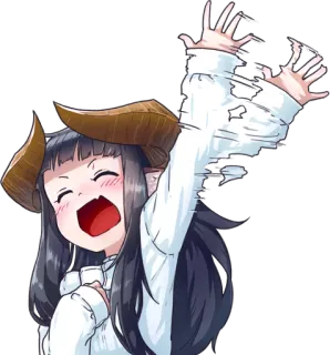 👋 anime girl, demon, cute, horns, kawaii, manga telegram sticker