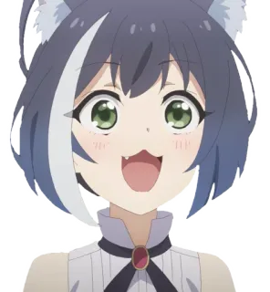 ❤️ anime meisje, wolvenoren, schattig, anime, meisje whatsapp sticker