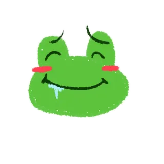 🤤 rana, animale, cartone animato, verde, carino, emoji whatsapp sticker