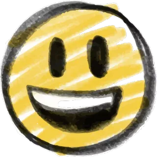 😃 faccina, felice, giallo, emoji, cartone animato, viso telegram sticker