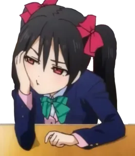 😐 Yazawa Nico Love Live! อนิเมะ, น่ารัก, เบื่อ, คาวาอิ, การ์ตูน, ผู้หญิง, Love Live telegram sticker