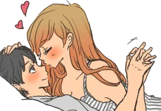 ❤️ 로맨스, 사랑, 커플, 애정, 애니메이션 스타일 telegram sticker