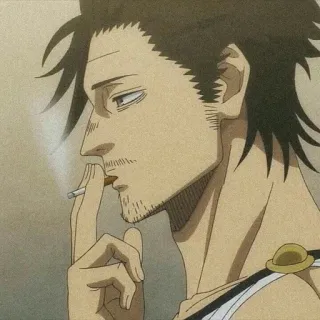 🗡 Yami Sukehiro Black Clover Yami Sukehiro, Black Clover, Anime, Karakter, Merokok, Rokok whatsapp sticker