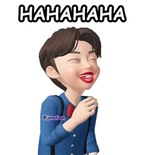 😂 HAHAHAHA riendo, feliz, alegría, dibujos animados, 3D, emoji telegram sticker
