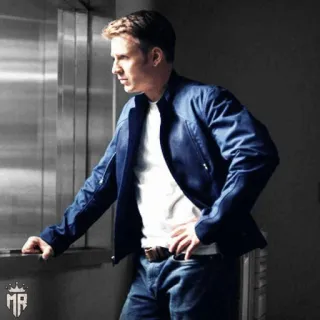 🛡 Chris Evans, actor, portrait, blue jacket, celebrity telegram sticker