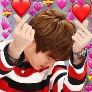 ❤️ Jin kpop, hearts, finger hearts, love, cute, idol, singer telegram sticker