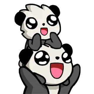 😄 panda, fofo, animal, desenho animado, adesivo, kawaii telegram sticker