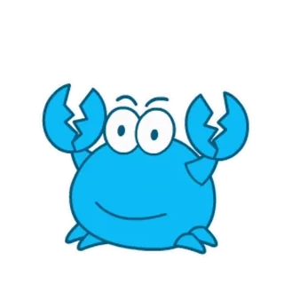 👌 Krabbe, Tier, Meerestier, Cartoon, Blau, Niedlich whatsapp sticker