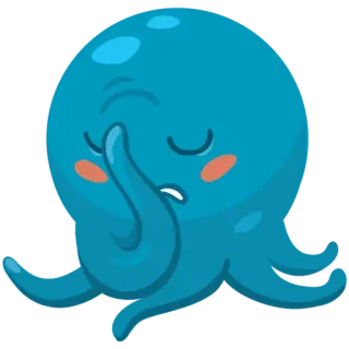 🙈 문어, 바다 생물, 만화, 이모지, 얼굴 감싸기 telegram sticker