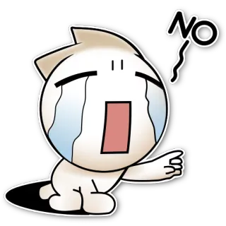 😭 NO weinen, traurig, cartoon, emoji, ausdruck, nein whatsapp sticker