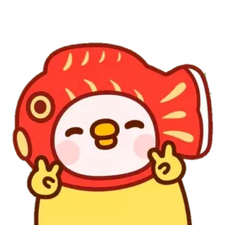 ✌️ 可愛い, 動物, 魚, 幸せ, ピースサイン telegram sticker