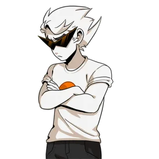 😒 Dirk Strider Homestuck Dirk Strider, Homestuck, postać, webcomic, zamyślony telegram sticker