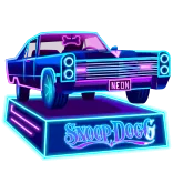 🎁 Snoop Dogg NEON auto, neon, snoop dogg, cane, cartone animato telegram sticker