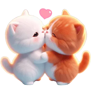 😘 kucing, anak kucing, cinta, ciuman, hati, lucu, hewan, hewan peliharaan telegram sticker