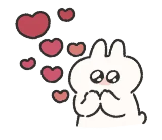 🍰 dễ thương, thỏ, trái tim, tình yêu, kawaii, thỏ, hoạt hình telegram sticker