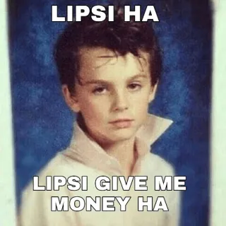 😏 LIPSI HA
LIPSI GIVE ME MONEY HA Мем, Смешно, Ребенок, Деньги whatsapp sticker