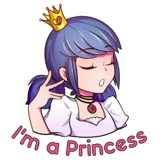 👸 I'm a Princess putri, mahkota, kartun, perempuan, kerajaan whatsapp sticker