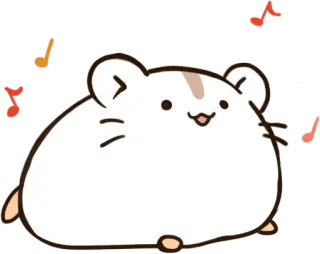 🎵 hamster, cute, animal, cartoon, music, notes telegram sticker