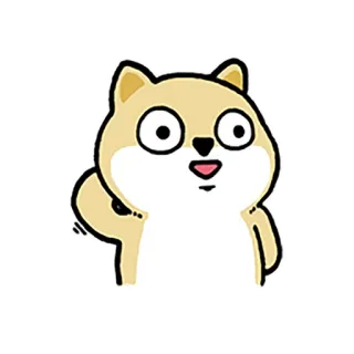 😮 狗, 动物, 卡通, 插图, 可爱, 搞笑, 绘画 whatsapp sticker