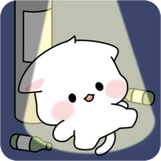 💬 gatto, carino, cartone animato, bottiglia, alcol, kawaii telegram sticker