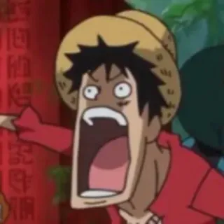 😲 Luffy One Piece Аниме, Ван Пис, Луффи, смешная рожица, мультфильм, Манга telegram sticker