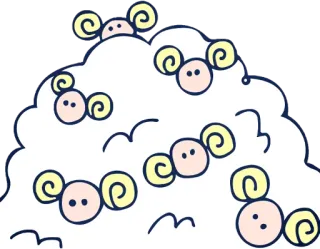 💓 การ์ตูน, แกะ, เมฆ, น่ารัก, สัตว์ telegram sticker